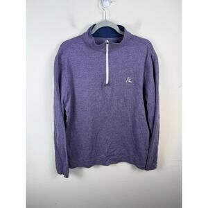 ***SOLD*** Rhoback Herringbone Pullover 1/4 Zip Sweater Golf Purple Large